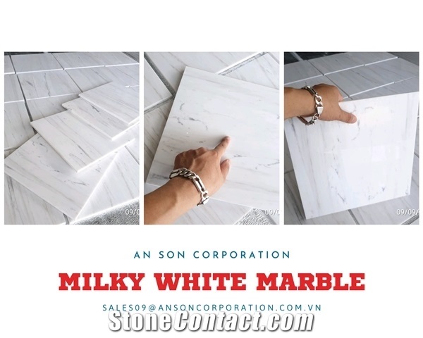 Milky White Marble Tiles from Vietnam