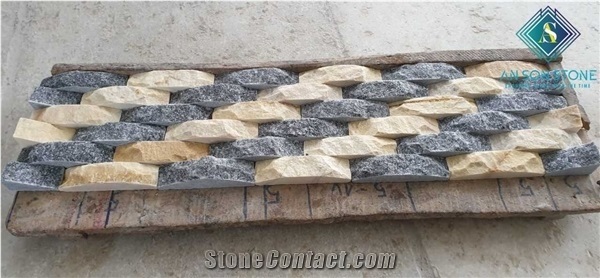 Mix Color Black and Yellow Wall Panel Stone Natural Product