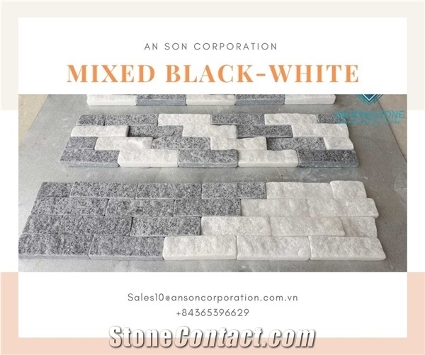 Mixed Black and White Marble for Wall Panel
