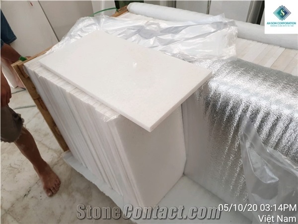 Natural Pure White Marble Tiles Direct from Vietnam Factory
