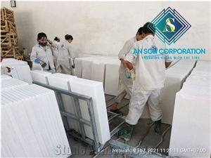 Polished Vietnam Pure White Marble Tiles