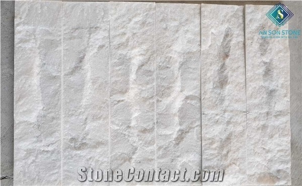Split up Face Marble Wall Panel Milky White Color