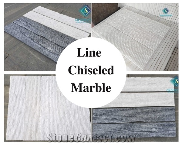 Vietnam Line Chiseled Wall Panel Marble