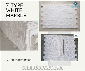 Wall Panel: Z Type White Marble for Home Decor