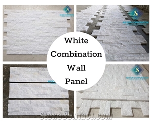 White Combination Wall Panel Stones