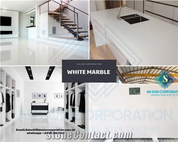 White Marble for Walling, Flooring, Countertop, Vanitytops