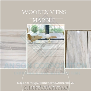 Wooden Veins Marble with Brown Veins and Taupe Highlights