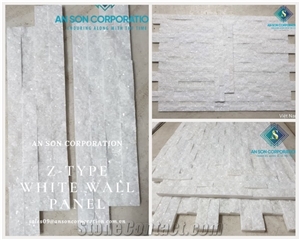 Z-Type Crystal White Marble Wall Panel
