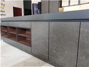 Gray Sintered Stone Modern Kitchen Cabinets Door