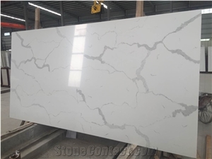White Quartz Stone Slabs For Kitchen Countertop