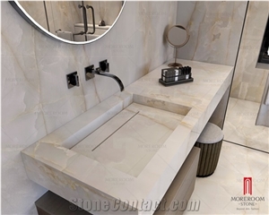 White Sintered Stone Slabs For Bathroom