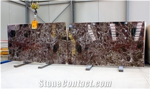 Rosso Levanto Marble Slabs 2 Cm, Bookmatched