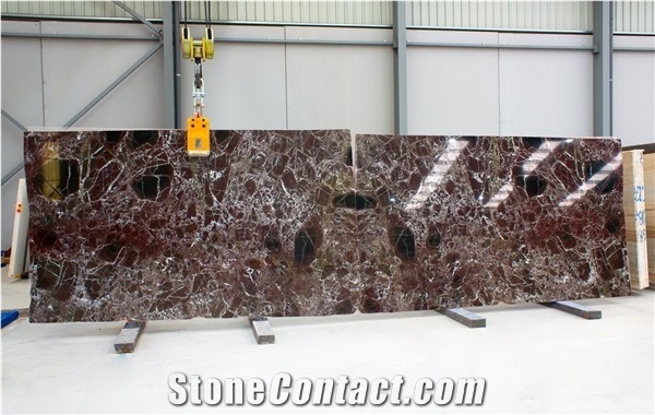 Rosso Levanto Marble Slabs 2 Cm, Bookmatched