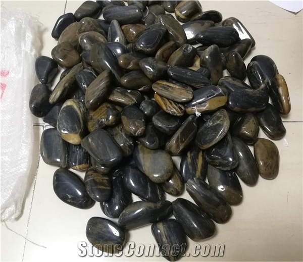 Chinese Tiger Skin Polished Garden Pebbles Hbcps-06