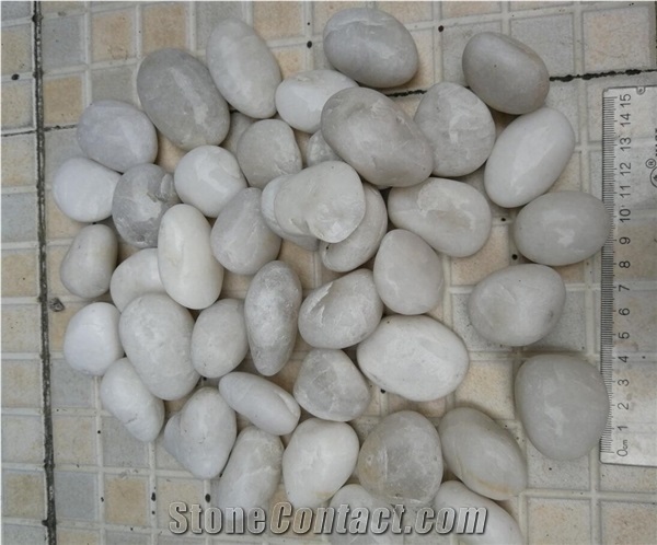 Chinese White Polished Garden Pebbles Hbcps-05