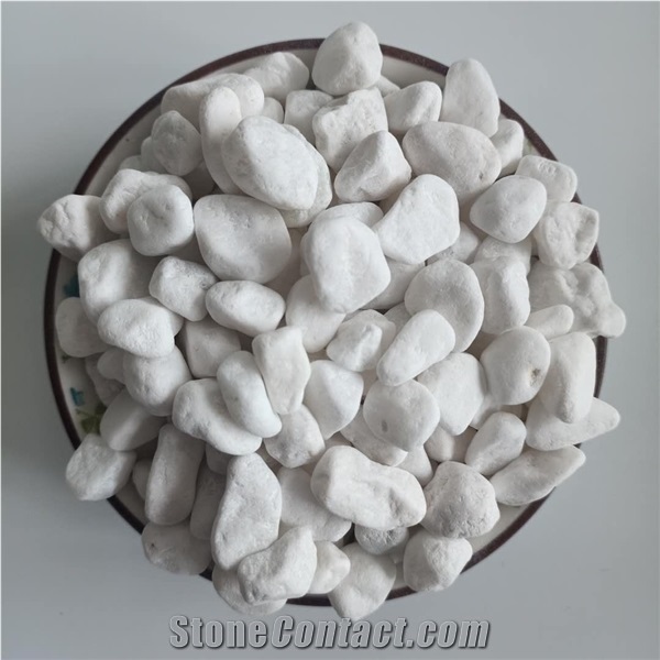 White Marble Crushed and Tumbled Gravel Pebbles Chips Tjc02