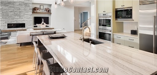 Travertine Manmade Quartz Kitchen Countertop China