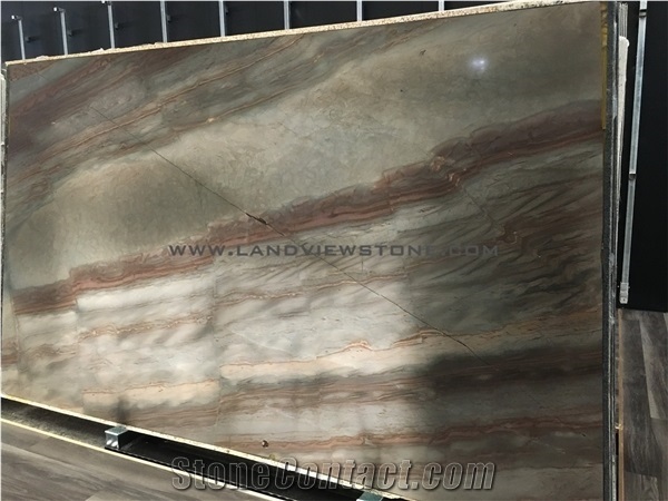 Elegant Brown Quartzite Slab Floor Wall Tiles