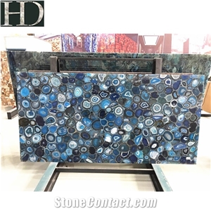 Blue Agate Stone Luxury Blue Agate Slab for Decoration