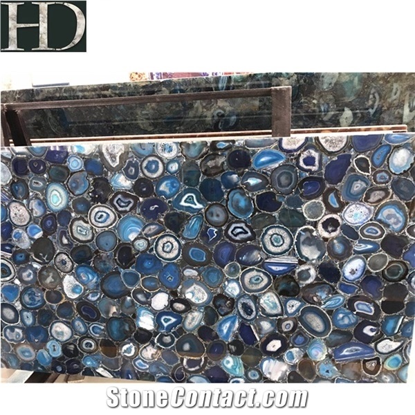 Blue Agate Stone Luxury Blue Agate Slab for Decoration