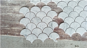 Carrrara White Marble Pearl Shell Shape Bathroom Mosaic Tile