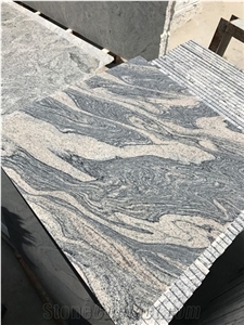Cheap Sea Wave Grey White Granite Kitchen Wall Tile Top Use