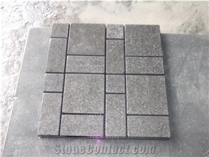 Flamed Brushed Natural Quarry G684 Granite Cubes Paving Mats