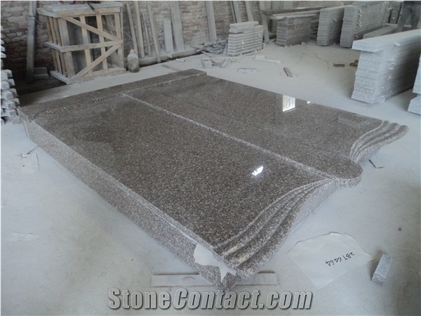 G664 Red Granite Tombstone Violet Luoyuan Monument Design