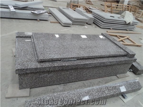 G664 Red Granite Tombstone Violet Luoyuan Monument Design