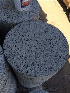 Lava Stone Hainan Grey Andesite Hardscape Round Steppers