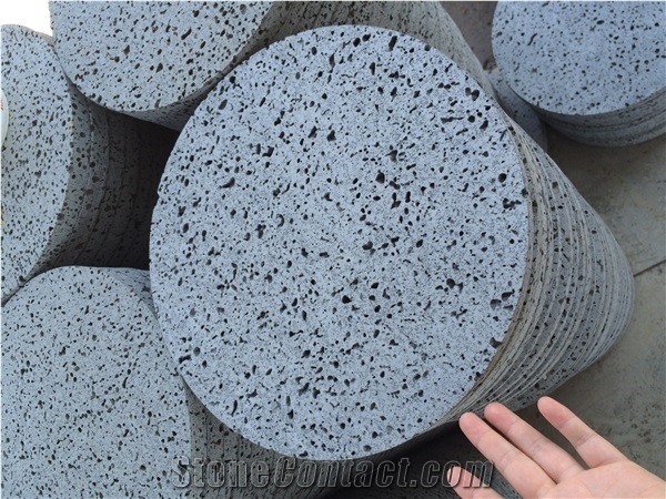 Natural Black Grey Basalt Lava Rock Tiles for Garden Stepps