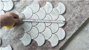 Natural Sea Shell Carrara Bianco White Marble Art Mosaics