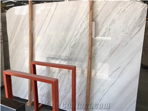 Polished Greek Volakas White Marble Interior Flooring Slab