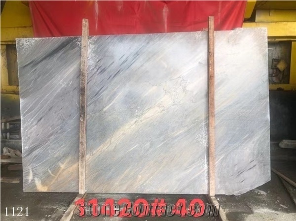 Ocean Blue Tide Quartzite Slab Wall Tile in China Market