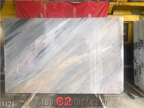 Ocean Blue Tide Quartzite Slab Wall Tile in China Market