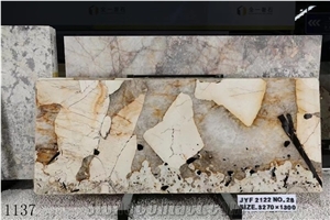 Pandora Granite White Beige Granite Slab in China Market