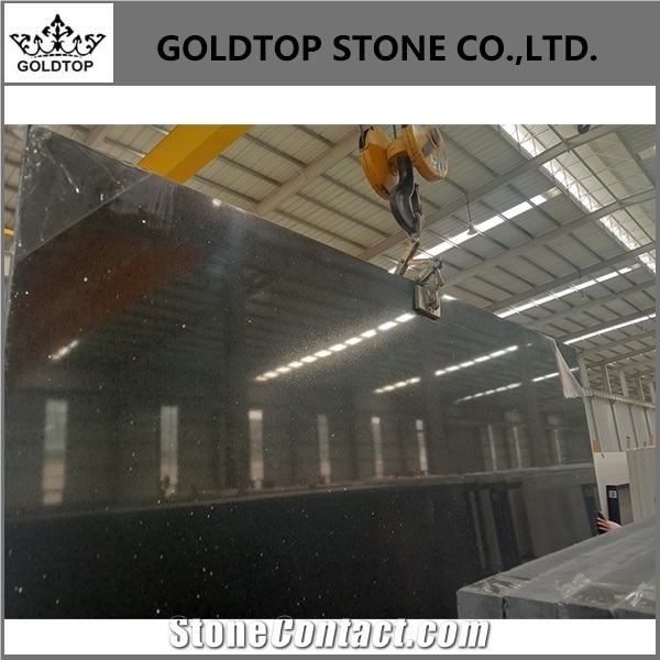 3200*1600mm Black Quartz Stone Wall Panels Building Stone