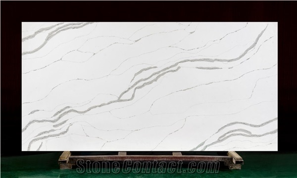Artifical White White Pearl Countertops Quartz Stone Slabs