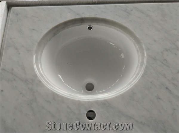 Chinese White Natural Marble Vanity Countertops Tops