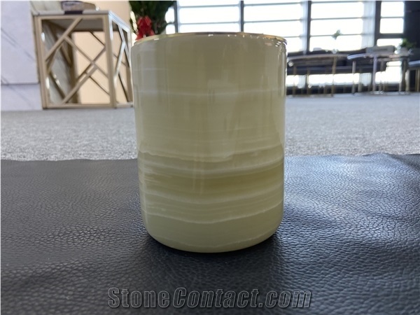 Customized Cararra White Marble Candle Jar, Stone Products