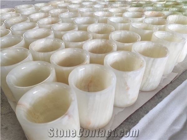 Customized Cararra White Marble Candle Jar, Stone Products