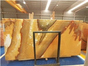 Elegant Orange Golden Onyx Polished Big Slabs Kitchen Tiles