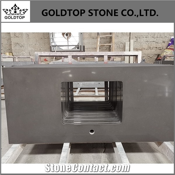 High Quality Gray Natural Stone Quartz Kitchen Countertop