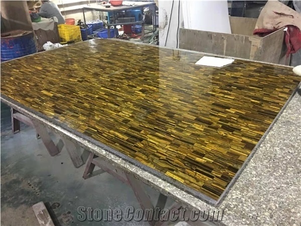 Luxury Tiger Yellow Semiprecious Stone Slab