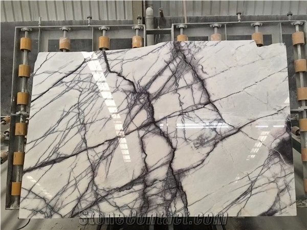 New York, Lilac Marble, White Marble