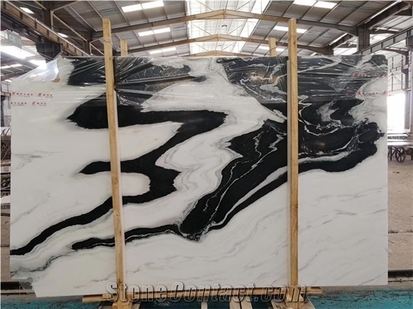 Panda White Marble Slabs for Shower Flooring