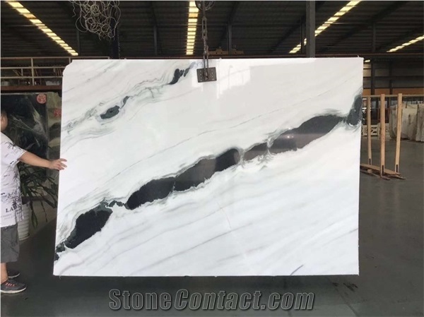 Panda White Marble Slabs for Shower Flooring