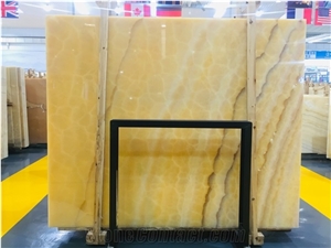 Peach Orange Onyx Slab and Tiles for Floor and Wall