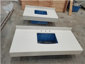 Popular Solid Surface Pure White Quartz Countertop