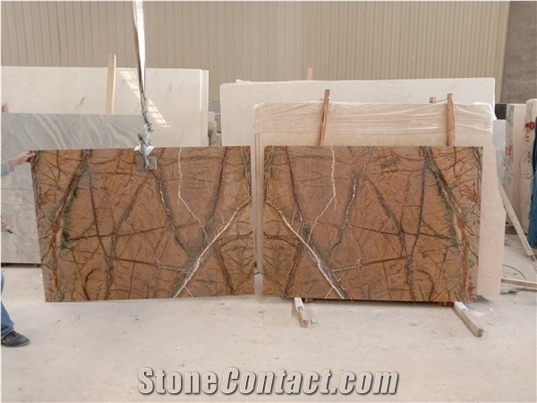 Rain Forest Brown Marble Stone Tile